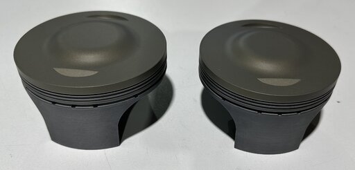 Ducati Piston head ceramic coated so it absorbs less heat and the shirt coated with molybdenum for dry lubrication